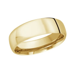 14kt Yellow Gold 6.5mm Polished Band Size 10