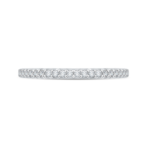 14Kt White Carizza Wedding Band with Yellow Gold Filigree and 23 Round Prong Set Diamonds .22Ct TDW SI1 GHgoes with 100-1180