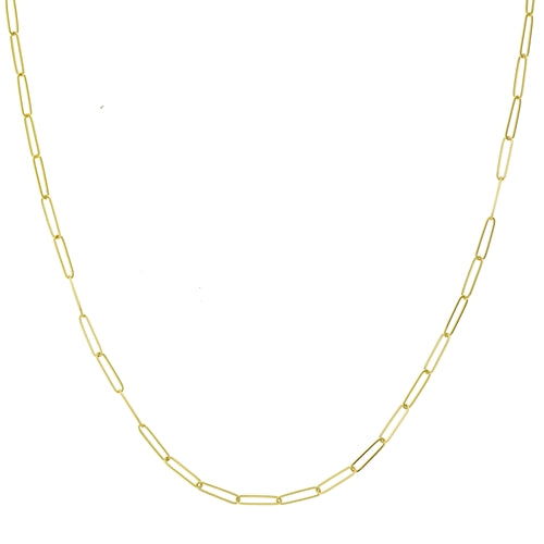 14Kt Yellow Gold 2.60Mm Handmade Elongated Link Chain 3.47gr