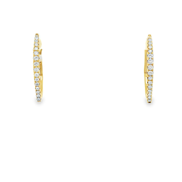 Lady's Yellow 14 Karat Diamond Hoop Earrings With 32 = 0.33Tw Round G/