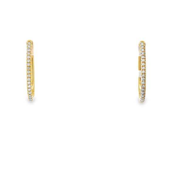Lady's Yellow 14 Karat Diamond Hoop Earrings With 38 = 0.20Tw Round G/