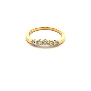 14kt Yellow Gold Diamond Fashion Ring With 5 Round Diamonds .50tdw H/I