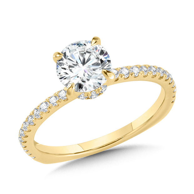 14kt Yellow Gold Ring With Round Lab Grown Diamond Center 2.05ct G VS1