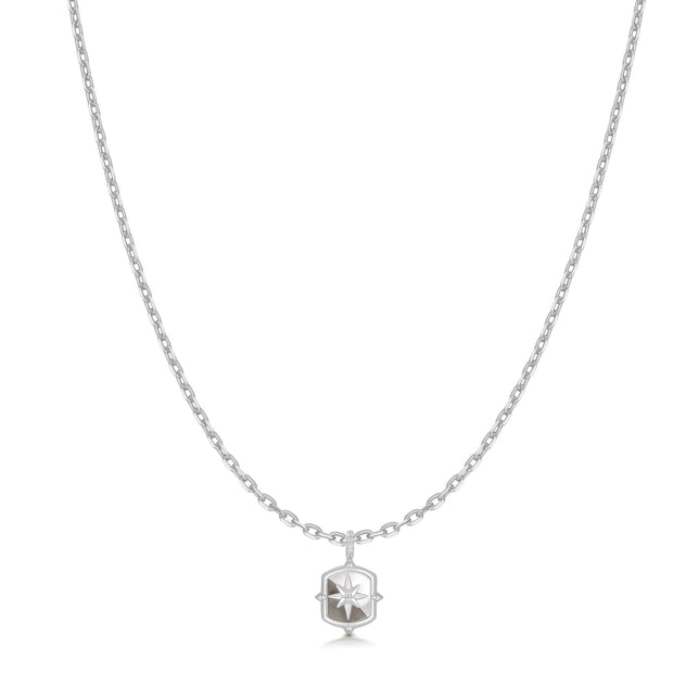 Sterling Silver Colour-Block Mother of Pearl Star Necklace