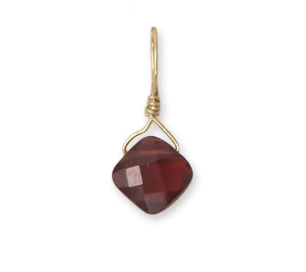 14 Karat Gold Garnet Birthstone Charm.