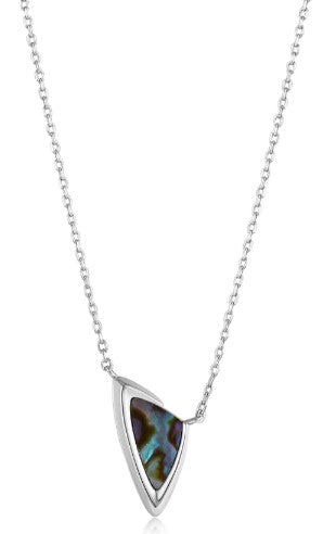 Sterling Silver Arrow Abalone Pendant Necklace