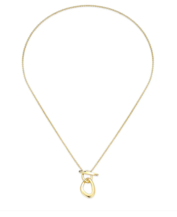 Celeste Organic Toggle Necklace in 14K Yellow Gold-Plated Sterling Sil