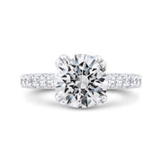 14kt WG Engagement Ring Set with Round Cz Center and 16 RBC Diamonds down shoulders  18 RBC Diamond under Head GH VS1 CZ Center Size 6.5goes with 110-1375