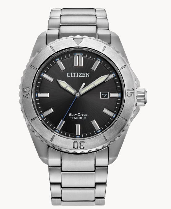 CITIZEN WHITE TONED BLACK DIAL SUPER TITANIUM ECO DRIVE BRYCEN WATCH