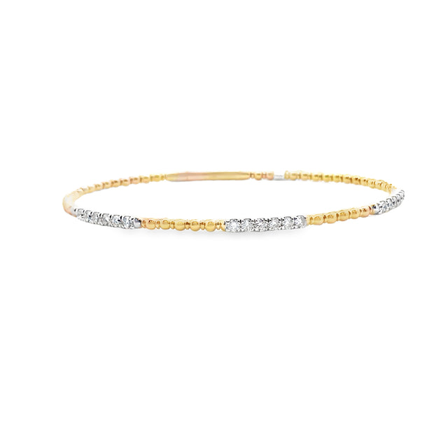 14kt Yellow Gold Bangle With 18 Diamonds At .73tdw I1 H/I