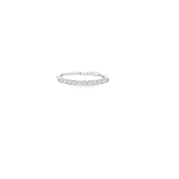 Lady's White 14 Karat Diamond Stackable Fashion Ring Size 7 With 11 =