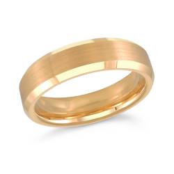 Tunsten Band Yellow Gold Plated 6mm With Brushed Center Size 10