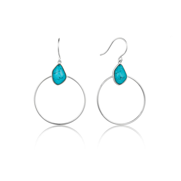 Ania Haie Mineral Glow Turquoise Front Hoop Earrings