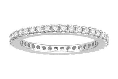 14Kt White Gold Eternity Band with 35 Round Prong Set Diamonds .50ct TDW SI1 GH size 5