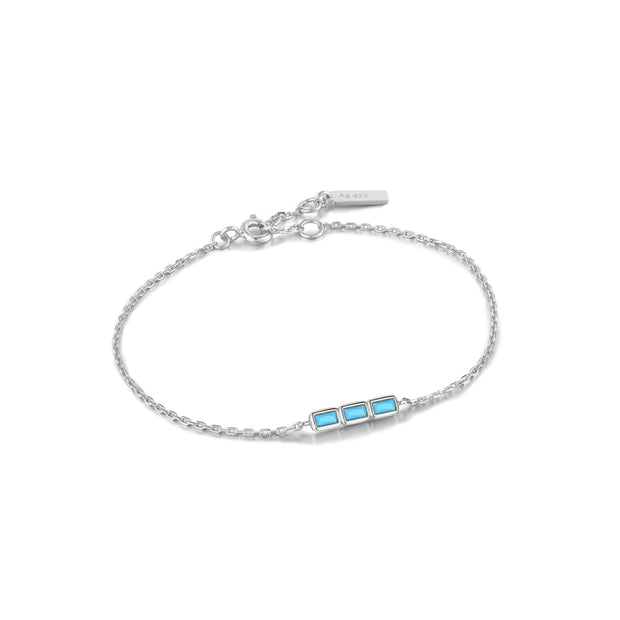 ANIA HAIE INTO THE BLUE SILVER TURQUOISE BAR BRACELET