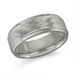 Tunsgten Band 8mm With Hammered Finish Size 9