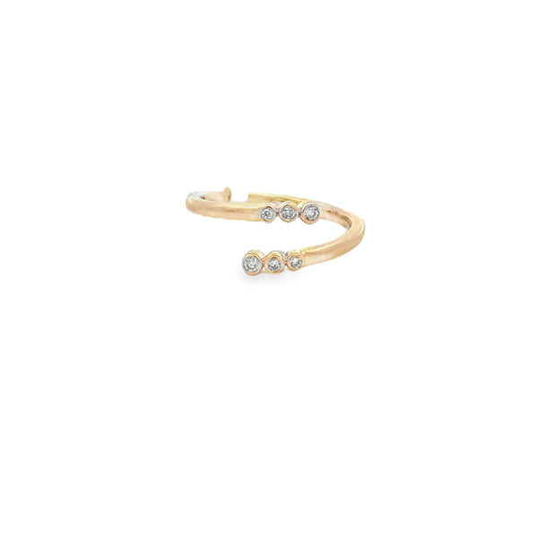 10k Yellow Gold Natural Diamond Fashion Ring With 6 Bezel Set Diamonds