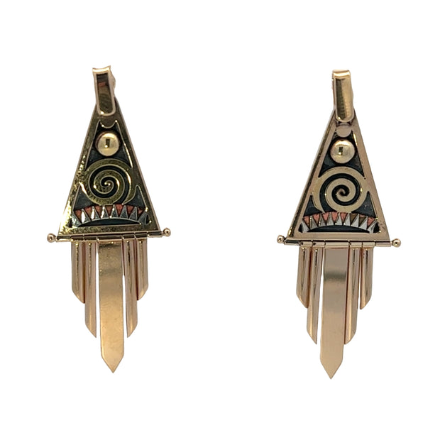 Vintage 14Kt Yellow Gold And White Gold Earrings Weighing 6.0 Grams Wi