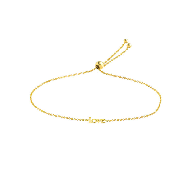 14kt Yellow Gold Mini Love Bolo Bracelet 1.33gr