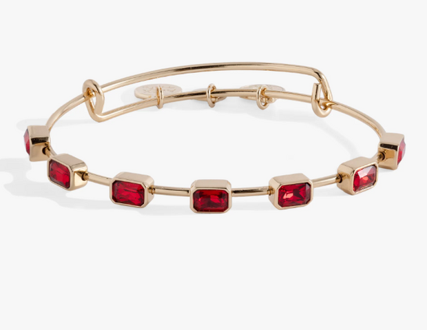 January Birthstone Emerald Cut Crystal Yellow Tone Sterling Silver Ban