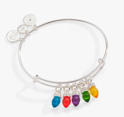 Sterling Silver Christmas Light Bulb Charm Bangle