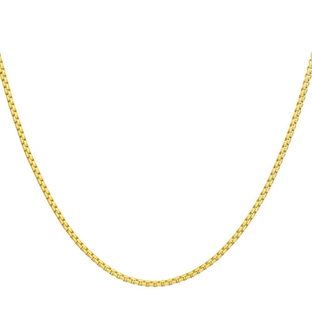 4mm Matte Finish 18Kt Gold Plated Stainless Steel Bold Box Chain Neckl