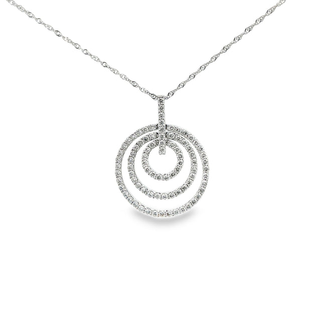 Lady's White 18 Karat Diamond Pendant Length 18 With 85 = 0.77Tw Round