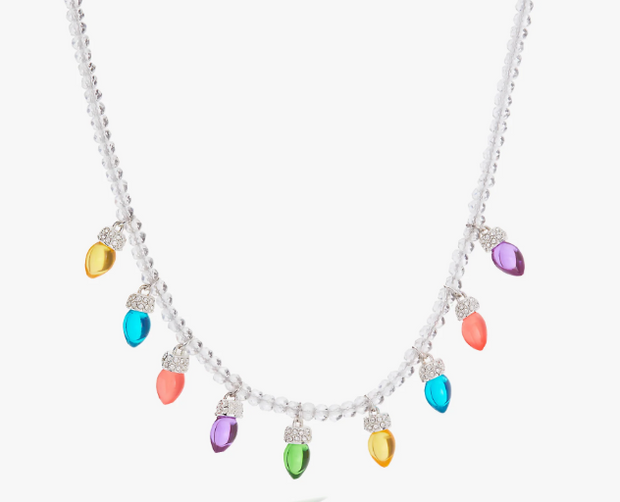 Holiday Light Necklace Features Purple, Red, Blue, Yellow And Green Ho