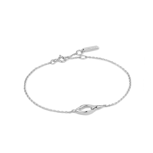 Sterling Silver Wave Link Bracelet